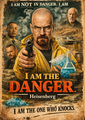 Breaking Bad Heisenberg A4 Posterrahmen TV Serie Wandbild