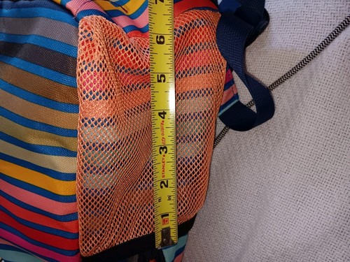 STURDY!! Kavu Multi Color 3 Zip Rainbow Book Bag 2 Strap School BackPack Laptop - Picture 13 of 22