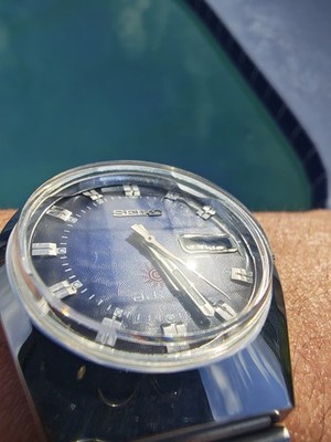 Seiko Advan 7019 Blue Dial Faceted Crystal Vintage 1970s ORIGINAL