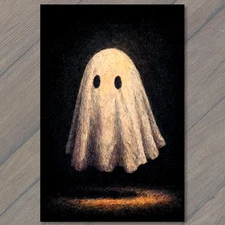 Art Print Floating Ghost Costume Character Halloween Sheet Over Eyes Spooky
