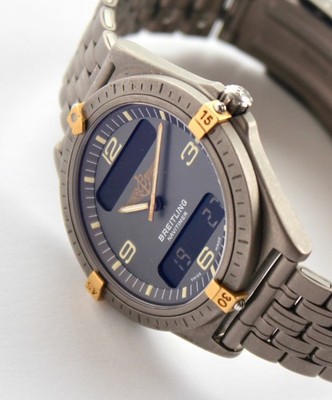 BREITLING Mens Watch 80360 AEROSPACE NAVITIMER, GRAY DIAL, TITANIUM, 40mm, WOW!