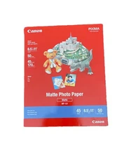 Canon PIXMA  Matte Photo Paper MP101. 8.5x11" 50 Sheets. 45 Lbs Paper. New