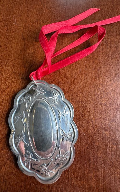 1980 Towle Sterling Silver 10 Lords a Leaping Medallion 12 Days of Christmas