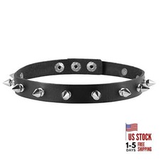 Fashion Women Men Cool Punk Goth Metal Spike Studded Link Leather A-Studded