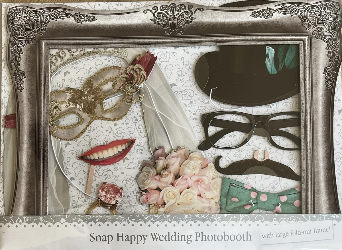 WedDecor 10 Pezzi Puntelli Per Foto Natale In Cartone Con Bastoncini – Accessori Per Selfie E Bomboniere