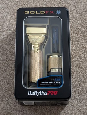 NIB BaBylissPRO FXONE GOLDFX Double Foil Interchangeable Battery Cordless Shaver