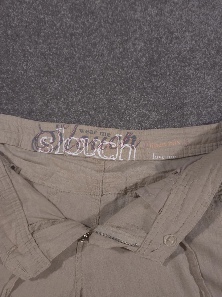 New Look Linen Blend Trousers Women's Size 14 Beige Lightweight Summer Holiday - Image 4 of 4