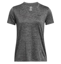 Under Armour Women's Tech SSV Short sleeve T-shirt V Neck 3X, Twist Gray