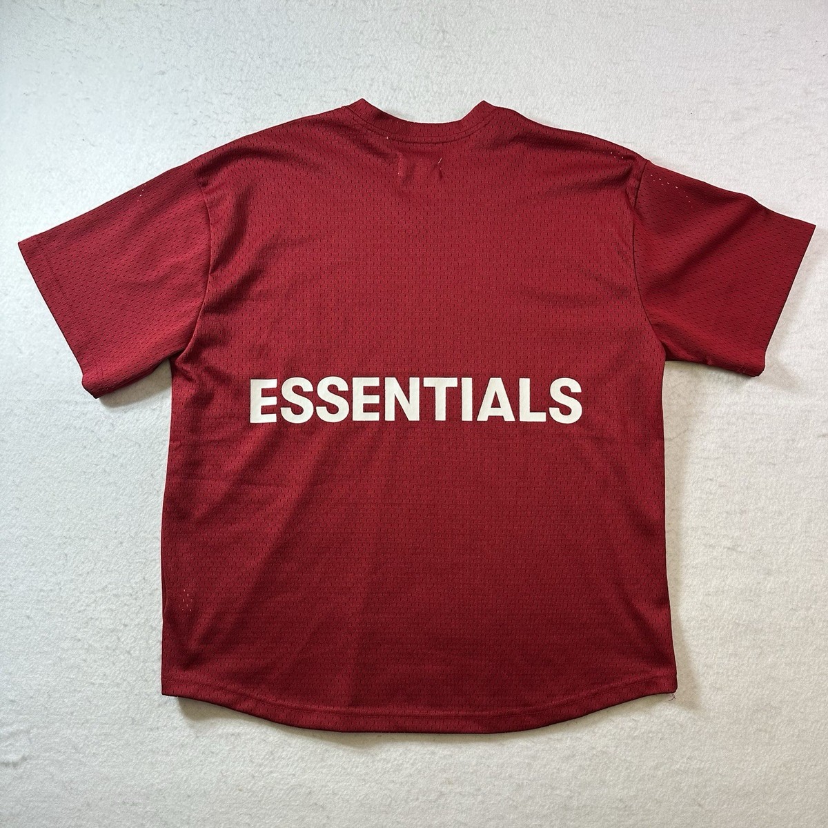 Essentials Fear Of God Mesh Jersey T-Shirt Red 2018 FW18 Men's