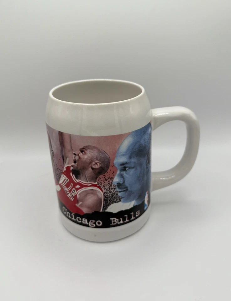 Taza de cerámica vintage 1997 Michael Jordan Upper Deck NBA Chicago Bulls firma   Foto 3 de 4