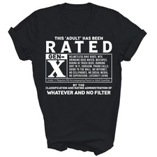 Funny Rated Gen X Generation Xer 80s Humor Unisex Shirt Gift