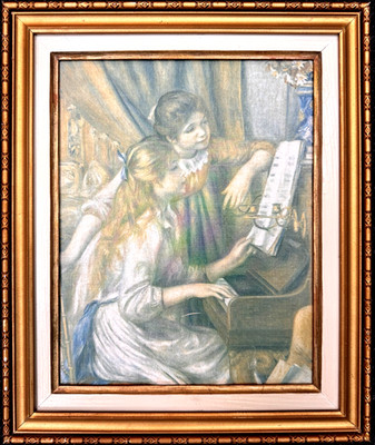 Auguste Renoir Tableau Reproduktion Junge Mädchen Am Klavier, 36 x 30 cm