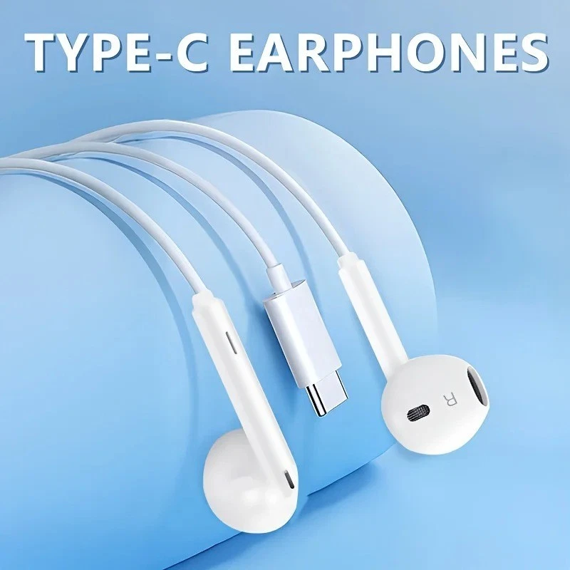 USB Type C Headphones Earphone MIC Headset For Samsung Android iPhone 15 16 17