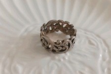 Vintage Sterling Silver Scroll Filigree Band size 8.5