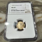 **GOLD**1999 EAGLE 1/10 Oz. G$5 GRADED NGC Certified MS69