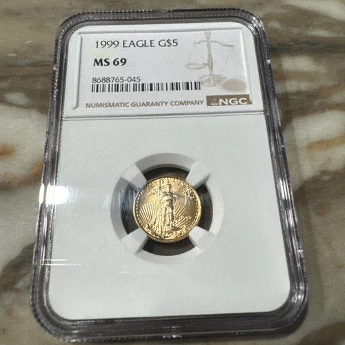 **GOLD**1999 EAGLE 1/10 Oz. G$5 GRADED NGC Certified MS69