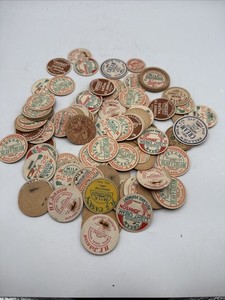Vintage Lot Of 100 Paper Milk Caps Pogs Vermont