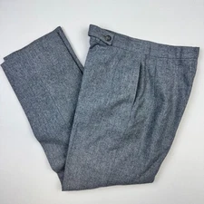 Vintage Pendleton Wool Pants Womens 8 Petite Pleated Gray Suit Trouser Lined