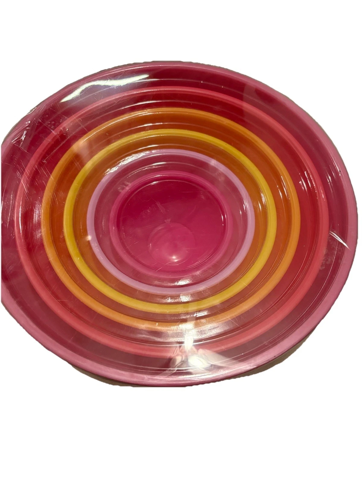 GHP Nesting Mixing Bowl Set 6 Pc Colorful Plastic BPA Free Kitchen Pink Orange