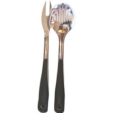 Vintage Reverware Serving Fork and Slotted Spoon. Made In USA