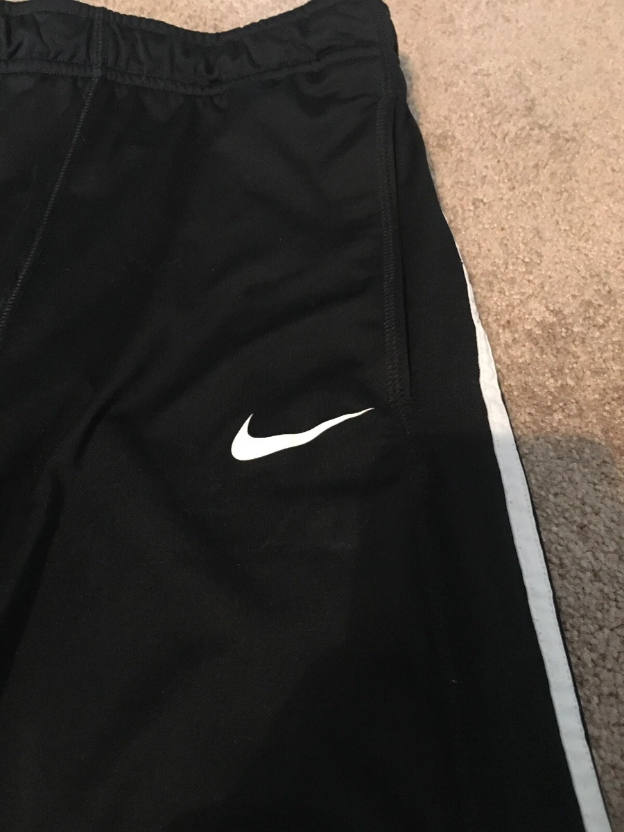 Nike Youth boy Size Large Black Sweatpants With White Stripes