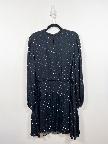 Whistles Dress Size 16 Black Millie Star Print Party Evening Casual Short