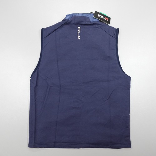 RLX Ralph Lauren Performance Golf Vest Full Zip Navy Blue Plaid Men's Size M - Picture 7 of 8