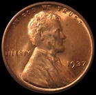1937 LINCOLN WHEAT CENT PENNY CHOICE MINT STATE RED