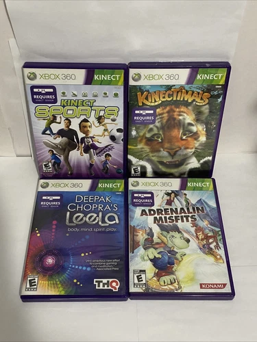 Lot of 4 Xbox 360 Kinect Games - Sports, Kinectimals, Adrenalin Misfits, Leela