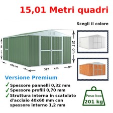 CASETTA DA GIARDINO RIMESSA ATTREZZI BOX IN LAMIERA DI ACCIAIO ZINCATA BARACCA