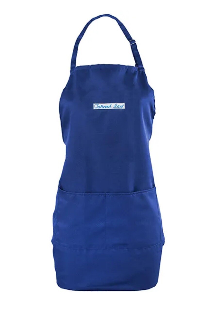 TATTERED LACE BRANDED BLUE APRON - FULL LENGTH WITH POCKETS CRAFT CARD MAKING
