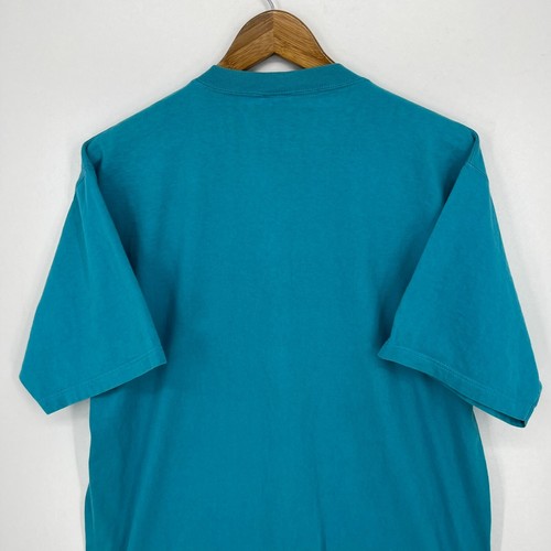 Russell Athletic Pocket T-Shirt Men's Size L Teal High Cotton Made in USA Vtg - Picture 8 of 10