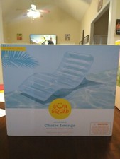 Sun Squad, Inflatable Chaise Lounge, Arched seating with built-in cup holder.