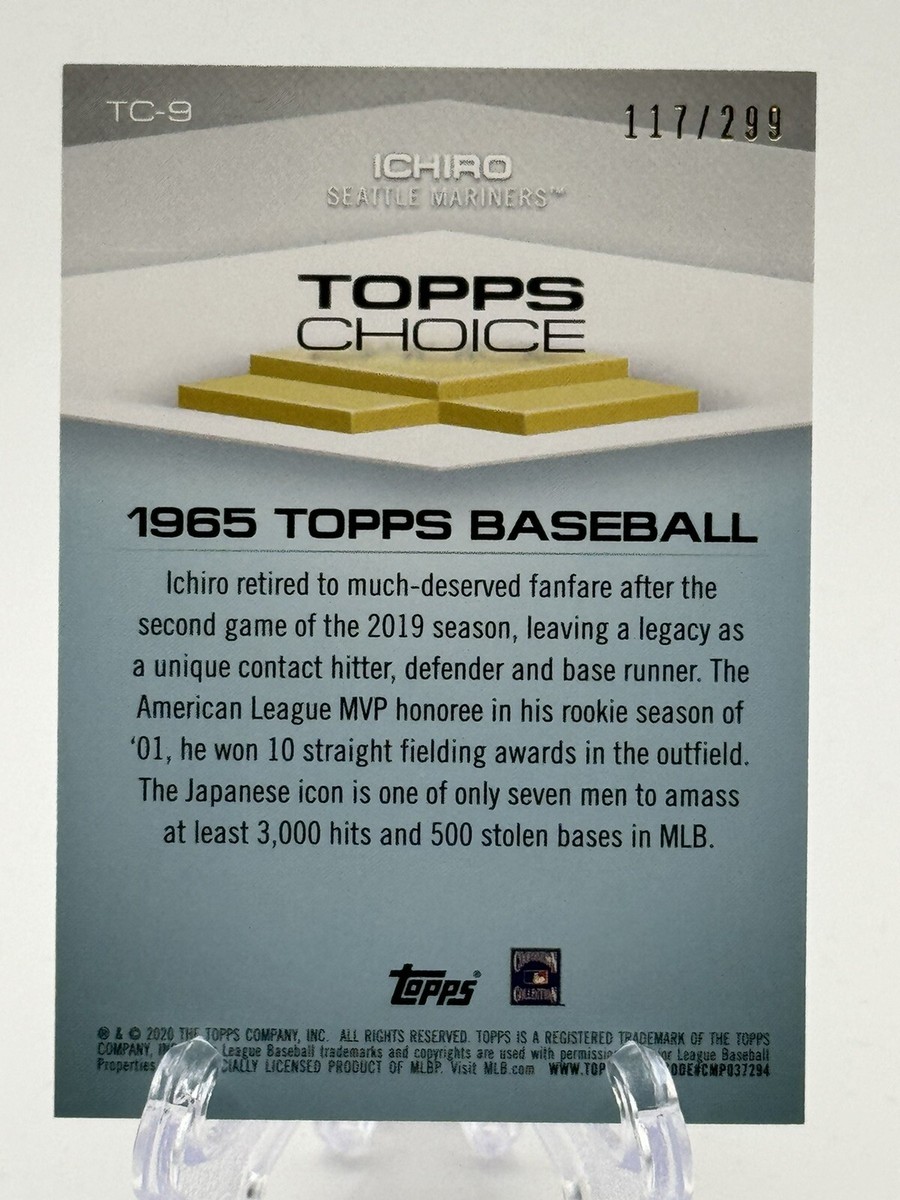 2019 Topps Choice Ichiro Black Parallel 117/299 #TC9 | eBay