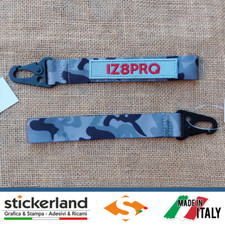 Portachiavi personalizzato con QRZ ricamato su base grigio camo - RADIOAMATORI