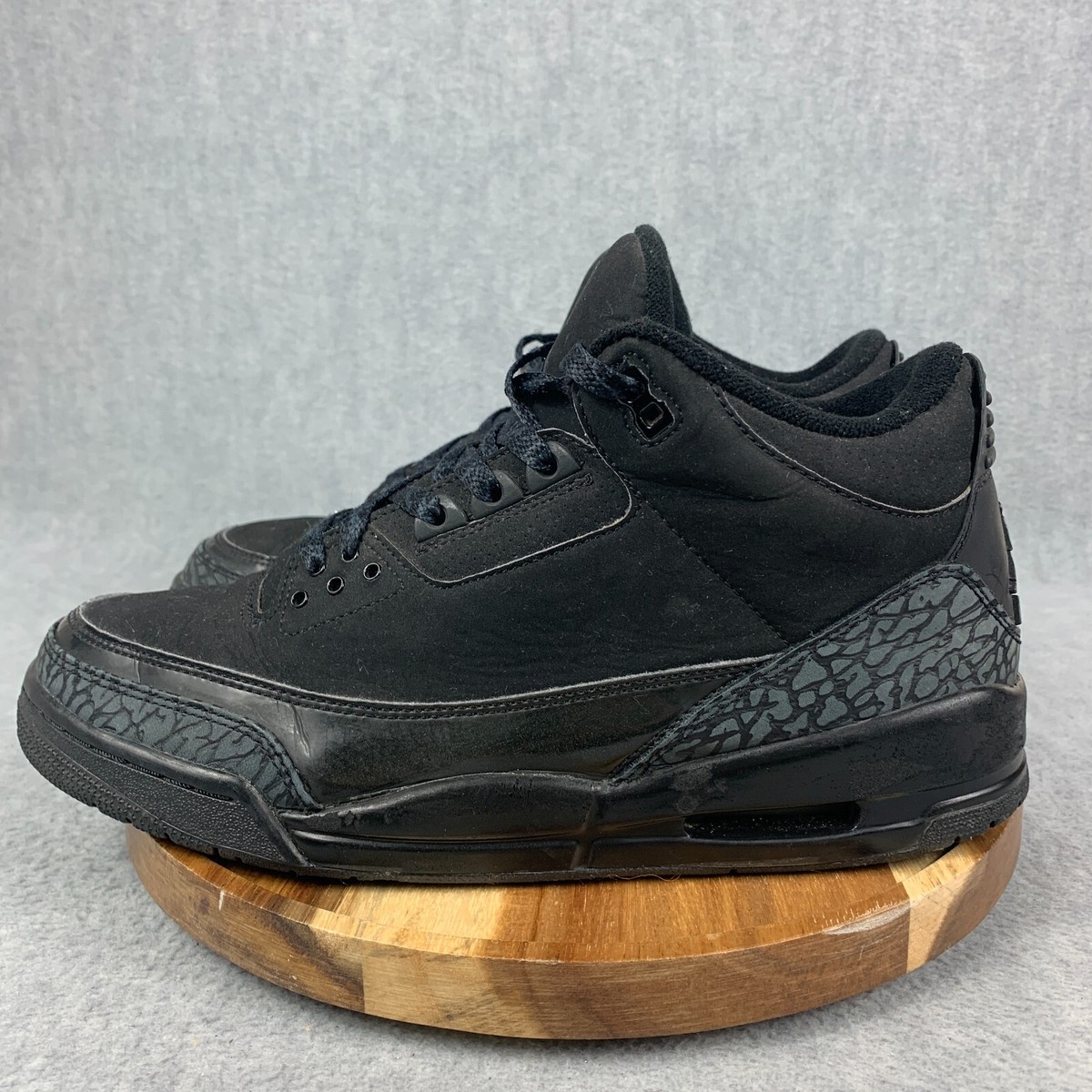 Nike Air Jordan 3 Black Cat Sneakers Mens Size 10.5 Black Retro