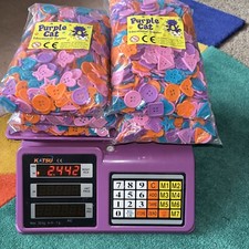 Purple Cat Educational 6 X 400g Bag Coloured Buttons Counting Play Sewing Craft