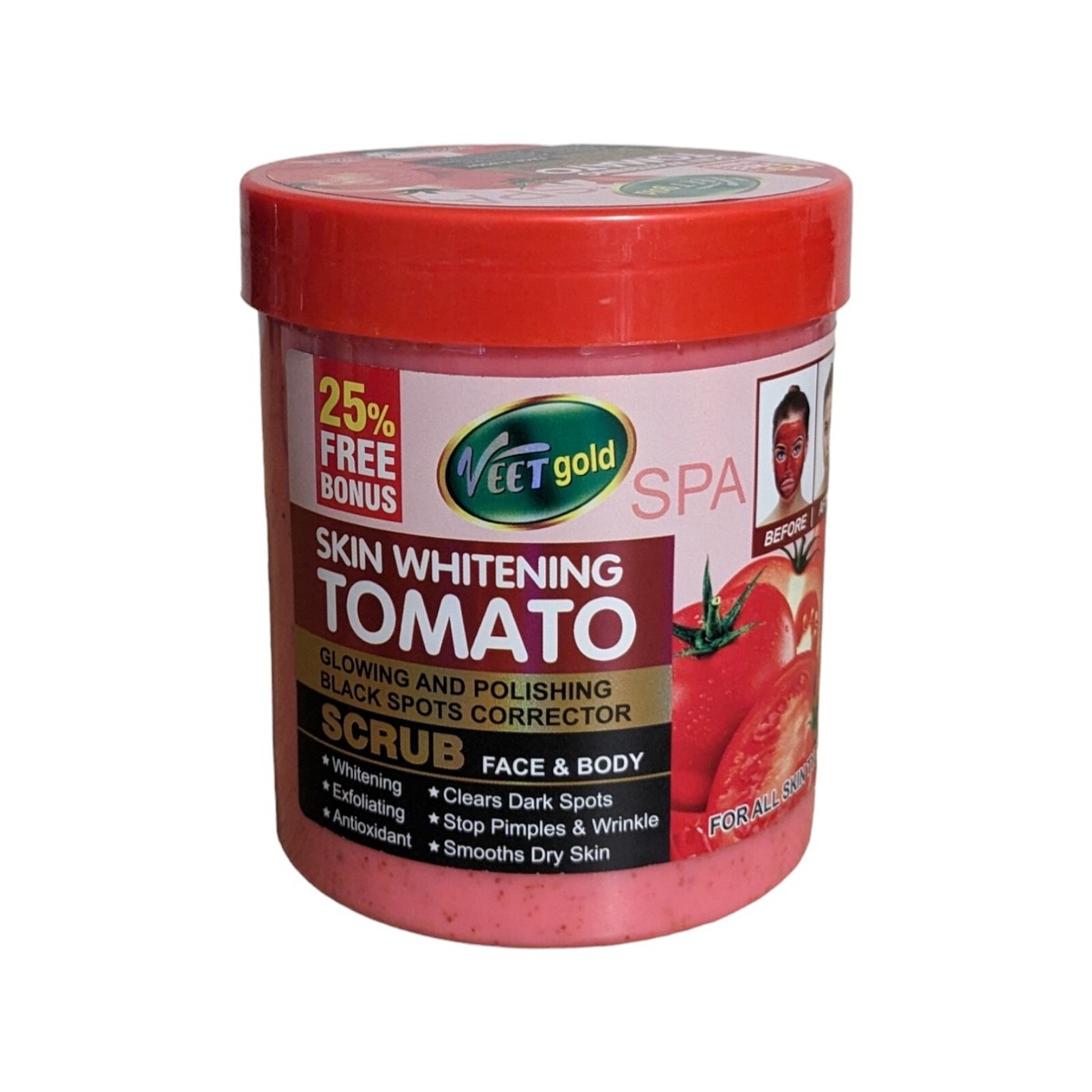 Masque Facial éclaircissant à La Tomate VEETGOLD - 2 X 25 Ml, Neuf Sous Blister