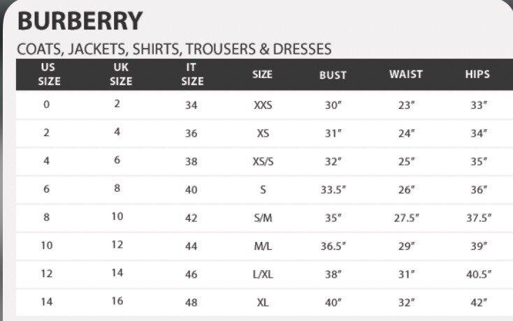 Burberry Coat Burberry Shirt Size Guide Burberry Trench Coat Women