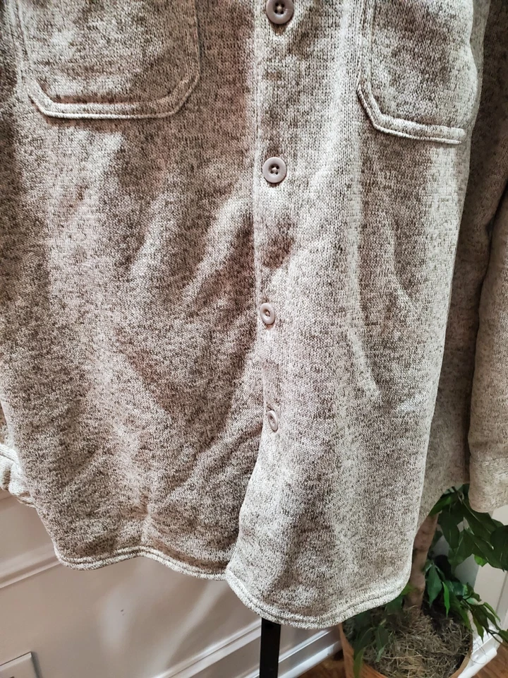 Camisa informal con cuello de poliéster beige desteñido Glory para hombre talla X-grande Foto 4 de 4