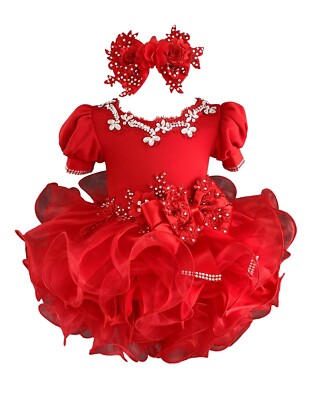 Jenniferwu Toddler Baby Girl Birthday Princess Dress Pageant Party Wedding Red