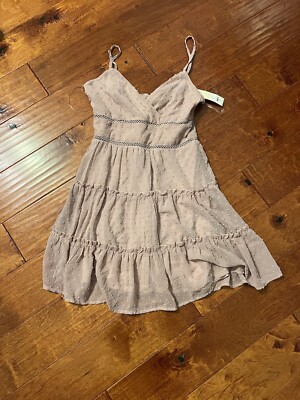 Francesca's Trixxi Clip Dot Dress Mauve Flutter Ruffle Sz XS NWT $50 Boutique