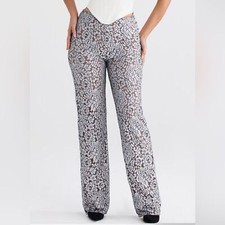 House of cb mara silver metallic lace trousers Size Medium