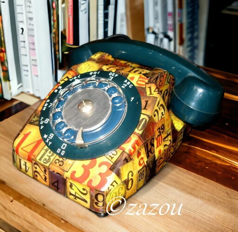 TÉLÉPHONE VINTAGE PTT Socotel S63 Bleu Canard