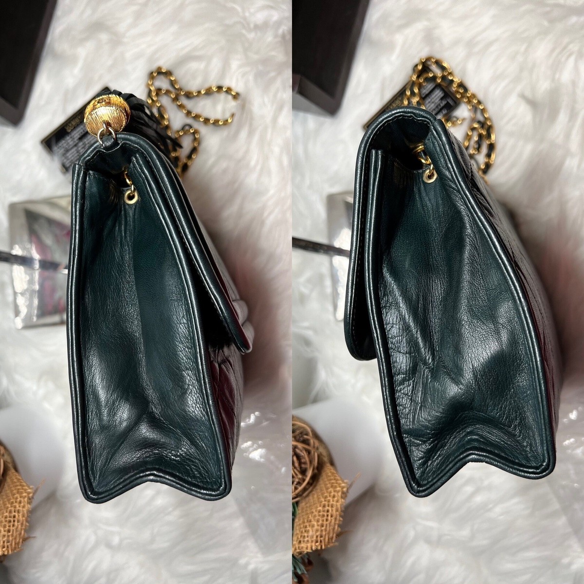 CHANEL Matelasse Shoulder Bag Purse Tassel Lambskin Black