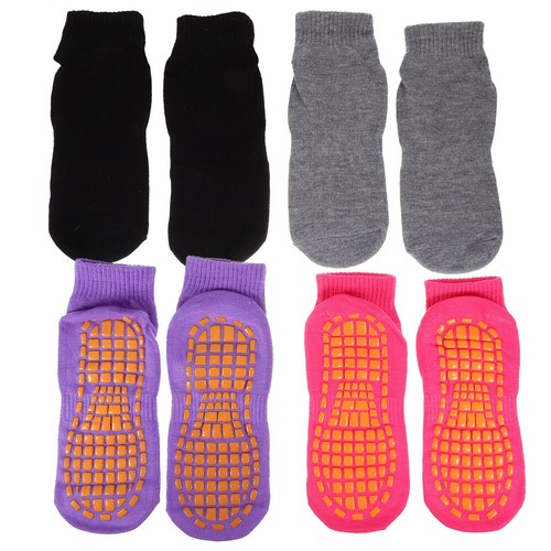 4 Pairs Non-slip Yoga Socks Miss Child with Grips for Women