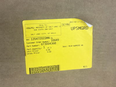 Maserati Ghibli Rear Bumper W/ Sensor Holes P/n 673004368 for sale 
