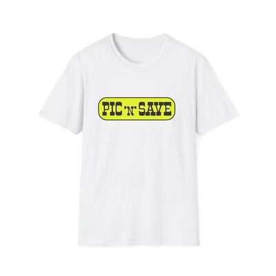 pic n save retail chain logo tshirt