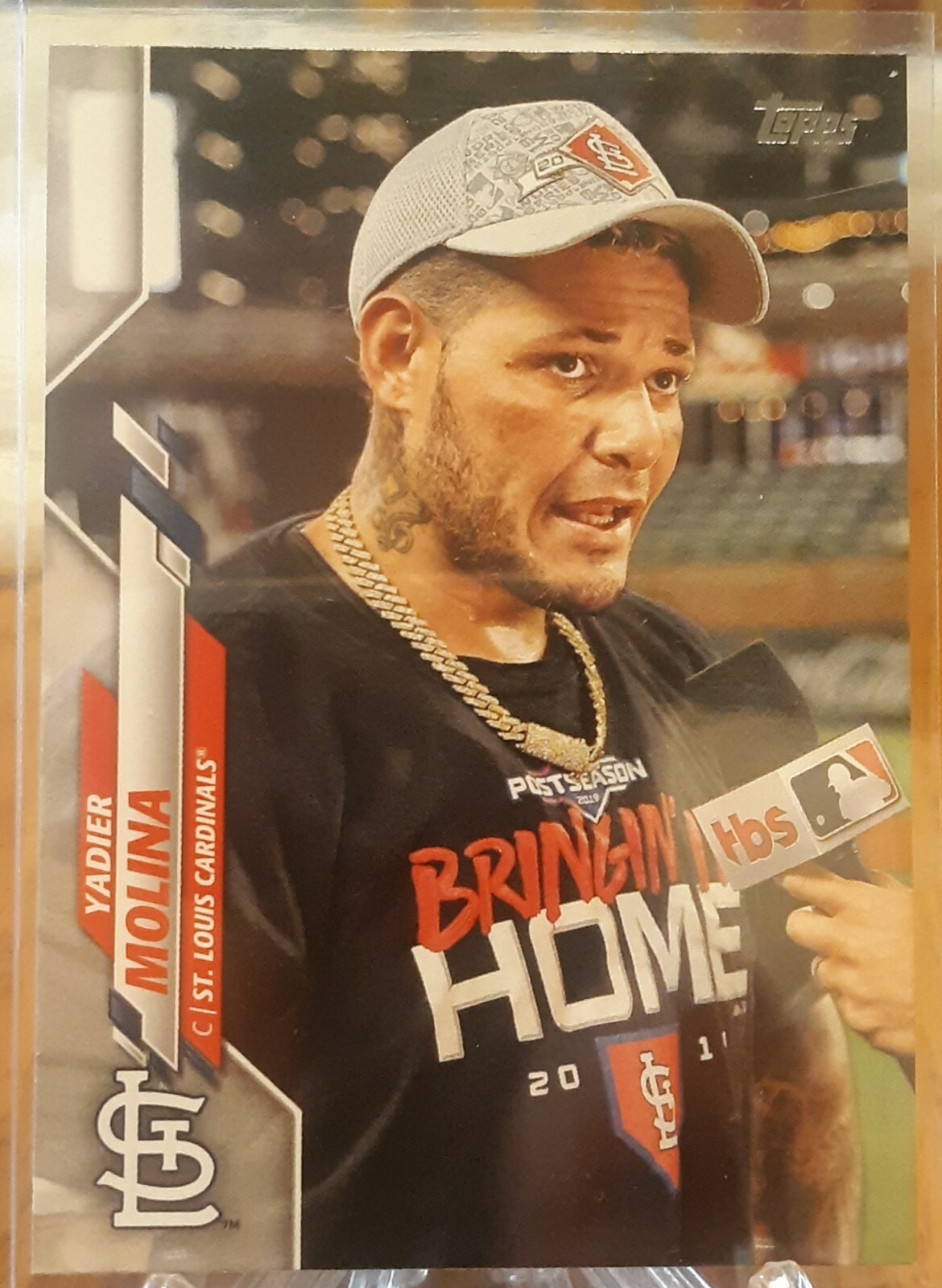 YADIER MOLINA 2020 TOPPS UPDATE PHOTO VARIATION SP PLAYOFF INTERVIEW CARD U-169