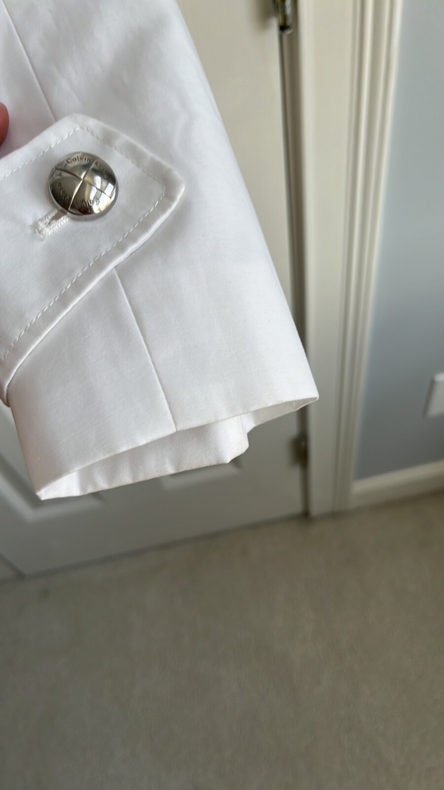 Calvin Klein, White lightweight jacket, silver bu… - image 4